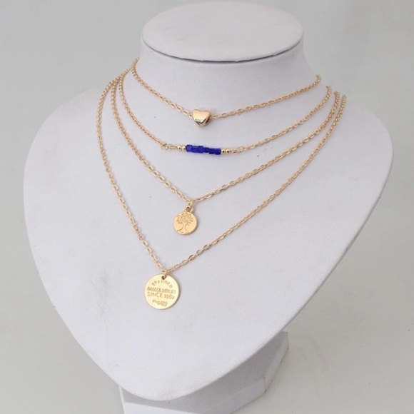 LAYERED HEART CHARM NECKLACE - Picture 4 of 4